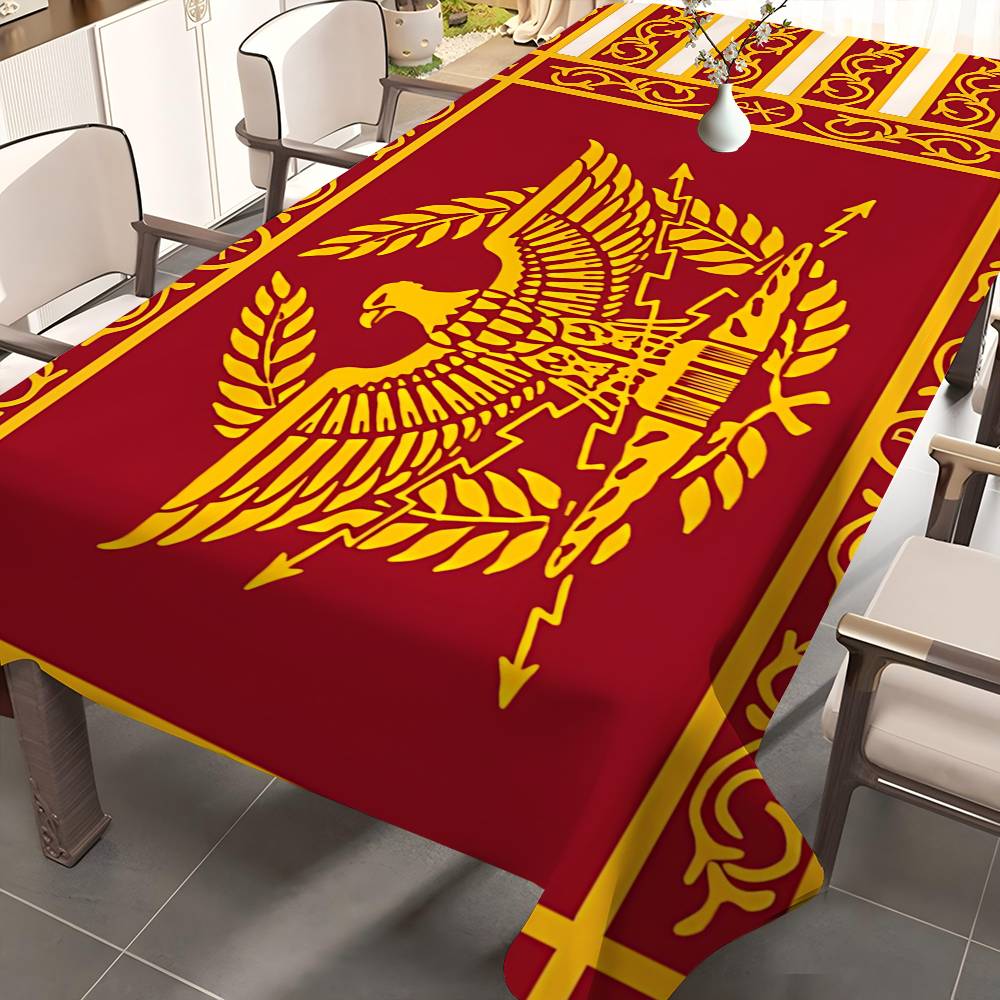 Home Textiles Today Logo - Roman S-SPQRs logosu Dikdörtgen Masa Örtüleri