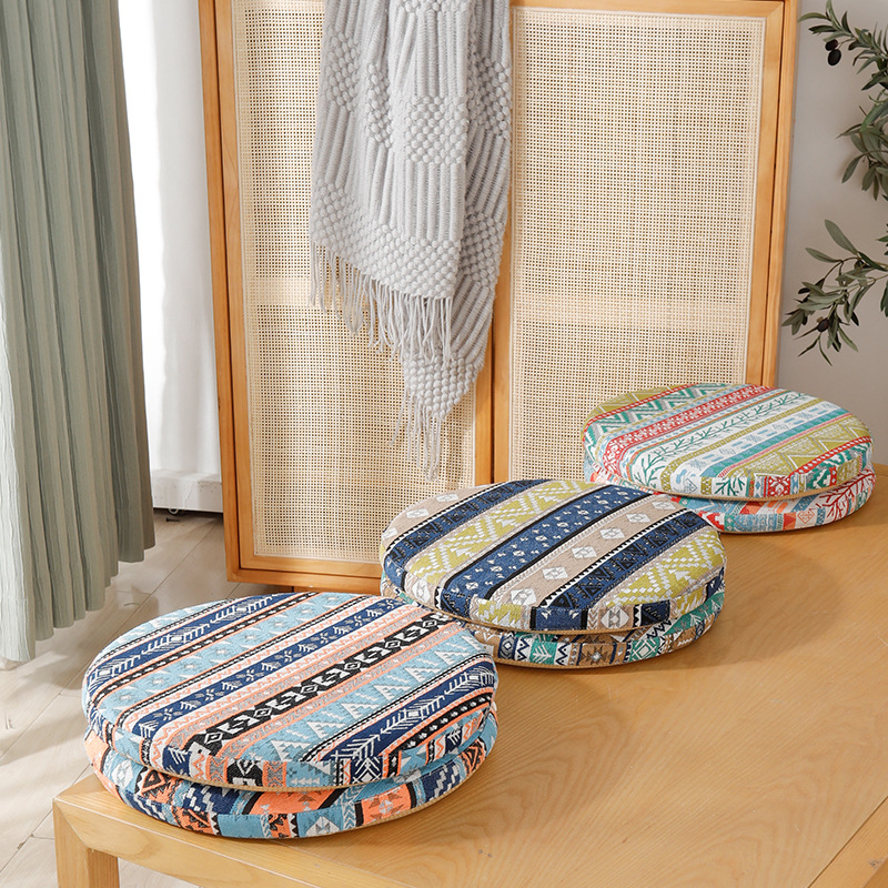 Floor Cushion Pouf - 4.5cm Kalın Hafızalı Köpük Yuvarlak Yer